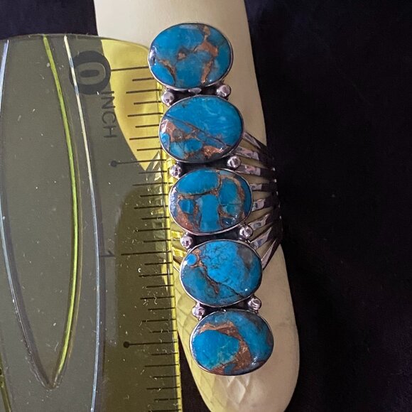 Turquoise 4 Stone Ring.  Fits size 6-7. - Picture 2 of 4